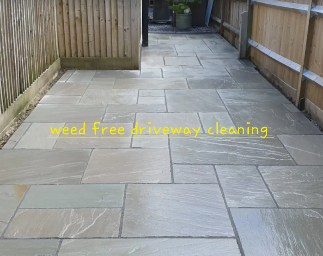 Sandstone patio, cleaned